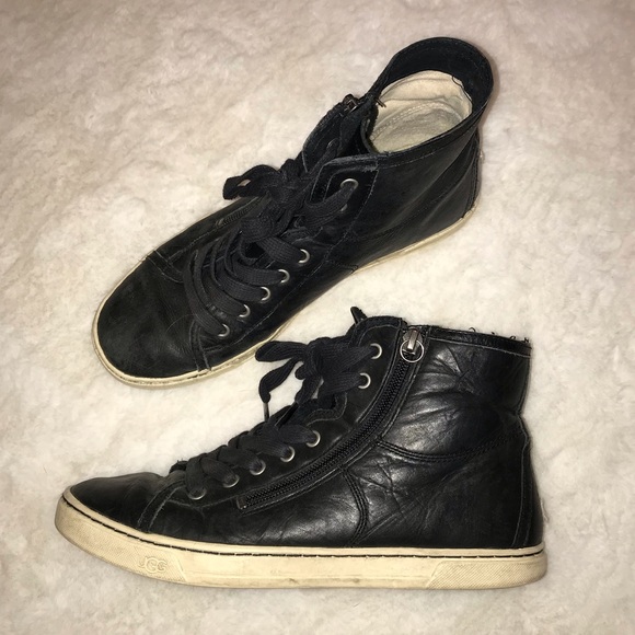ugg leather high top sneakers